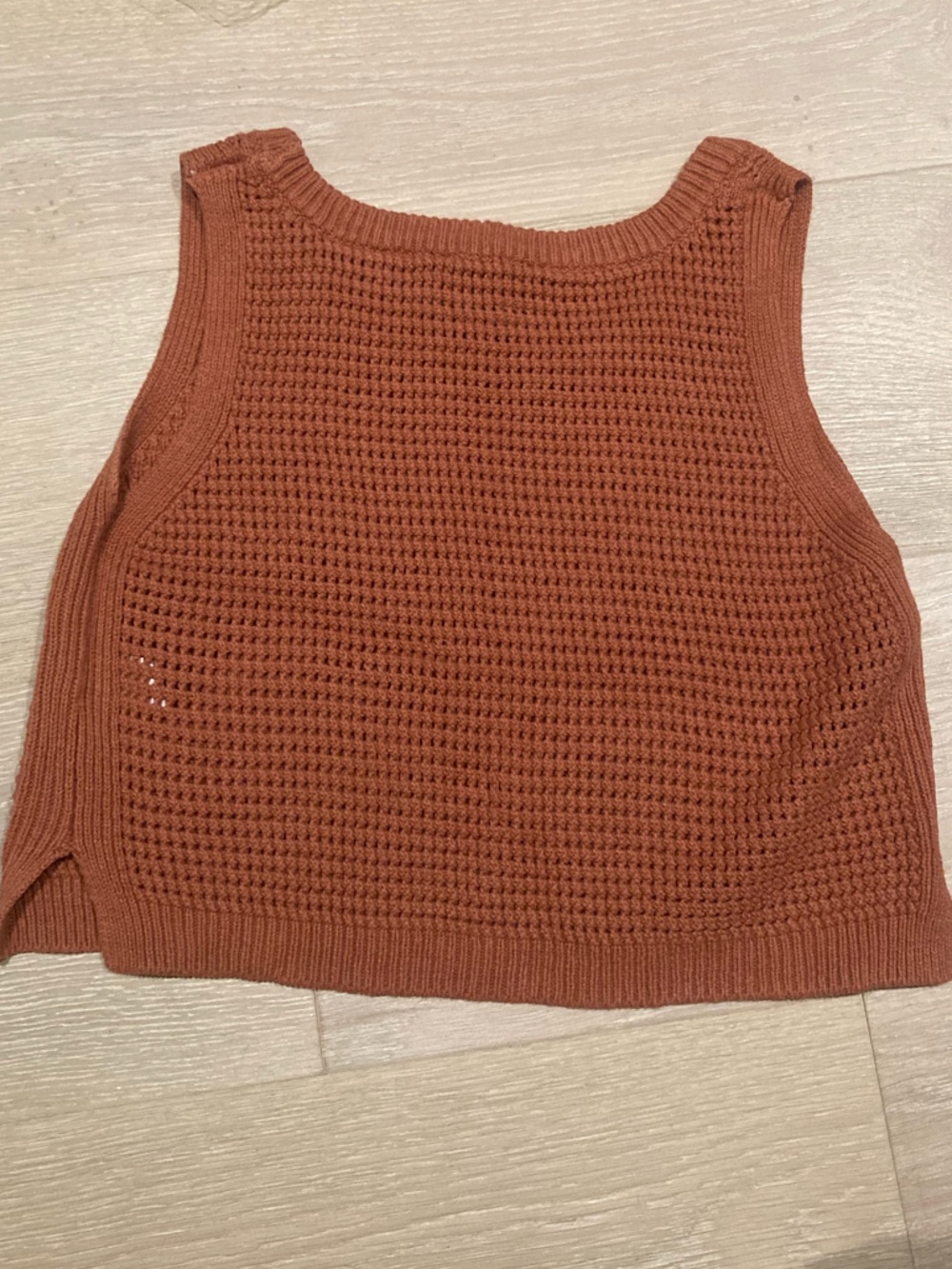 Lulu's Waffle-Knit Rust Sweater Top